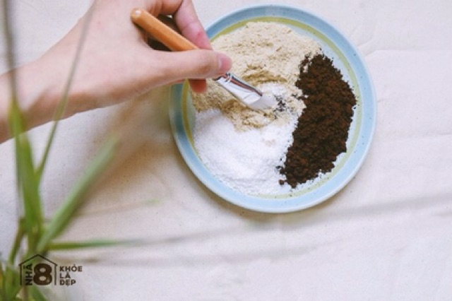 [ 300gr ] Bột cám sữa non cà phê dừa nguyên chất Organic - tắm trắng & Tẩy tế bào chết , Bột handmade