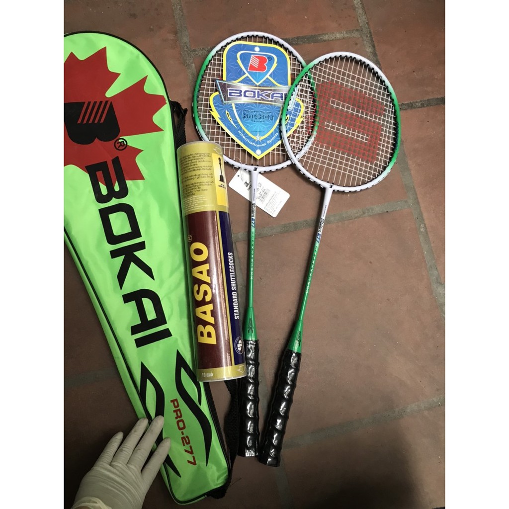 Combo bộ 2 cây Vợt Cầu Lông Bokai 277 chính hãng tặng ngay hộp Cầu Ba Sao 10 quả