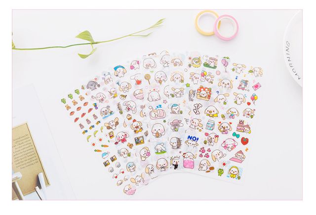 Set 6 tấm sticker cún con ST01