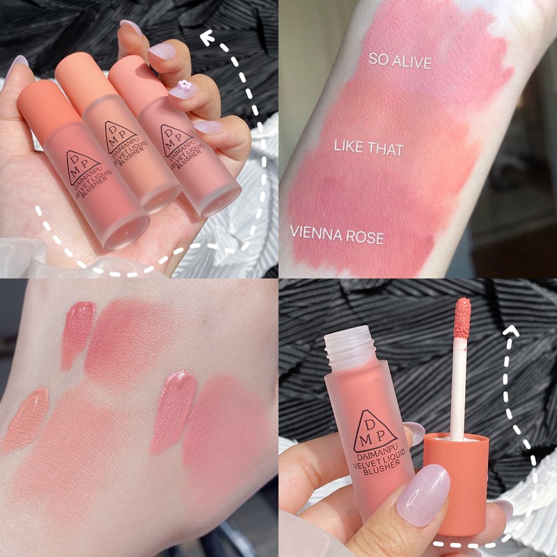 [Hàng mới về] Má Hồng Dạng Kem Lỏng Màu Cam Soda Tự Nhiên Dưỡng Ẩm Làm Sáng Tông Màu Da