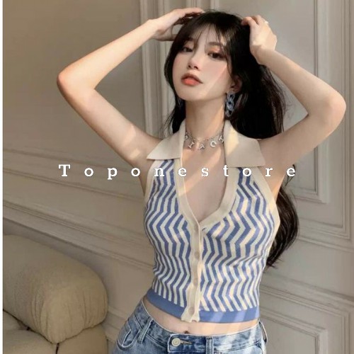 Áo Yếm Có Cổ / Áo Yếm Hở Lưng Cổ Chữ V Dáng Ôm Gợi Cảm Thời Trang Cho Nữ | BigBuy360 - bigbuy360.vn