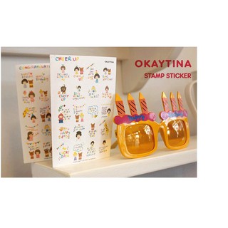 Set 80 miếng sticker tem phong cách Hàn Quốc: