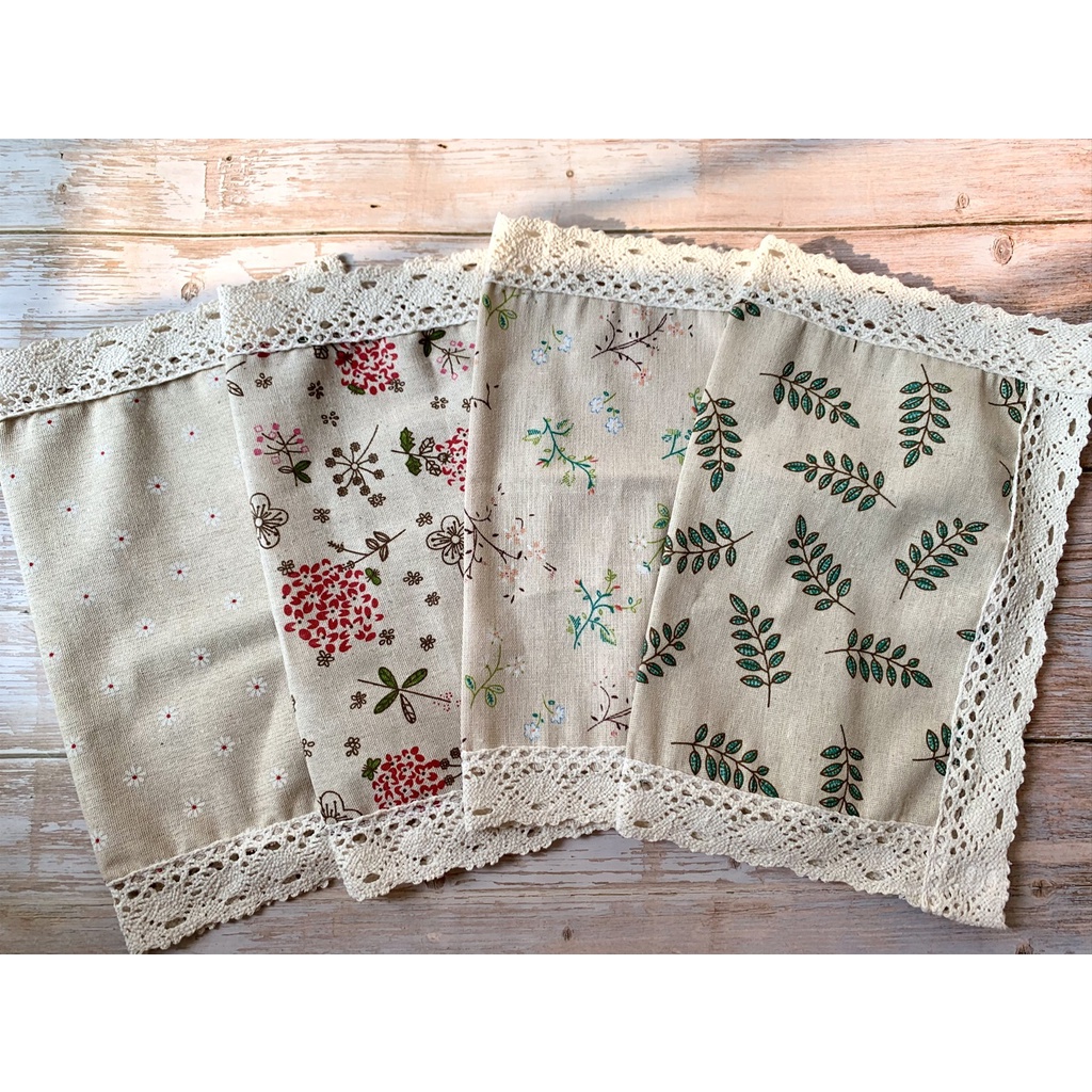 [30*40cm] Tấm lót ly cốc, lót bình hoa, tấm lót bàn ăn viền ren phong cách vintage