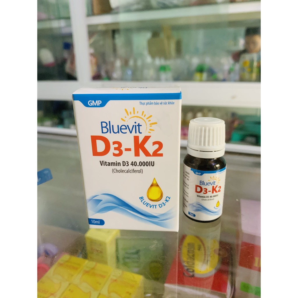 Bluevit Vitamin D3 K2 giúp tăng hấp thu canxi trẻ - Trẻ cao lớn khỏe mạnh dùng được cho bé từ 1 tháng tuổi