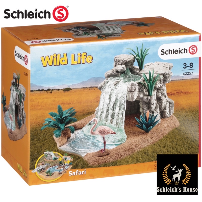 Mô hình động vật , đồ chơi con vật Schleich chính hãng set Thác nước rừng nhiệt đới 42257 - Schleich House