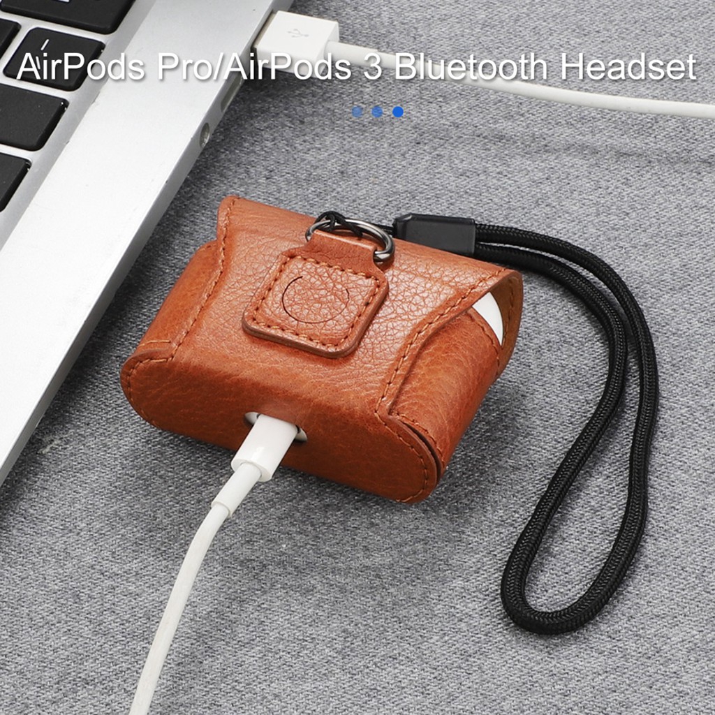 Vỏ Bảo Vệ Hộp Sạc Tai Nghe AirPods Pro Bluetooth Chất Liệu Da