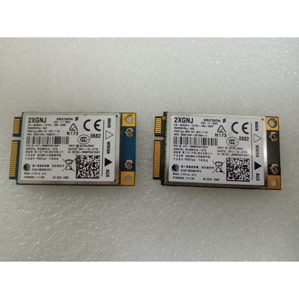 Card wwan 3G Dell DW5550 dùng cho laptop Dell core i thế hệ 2 như: E6520,E6420,E6320,E6220