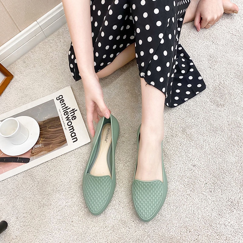 Giày Búp Bê Đế Bằng Chống Thấm Nước Thời Trang Công Sở Cho Nữ