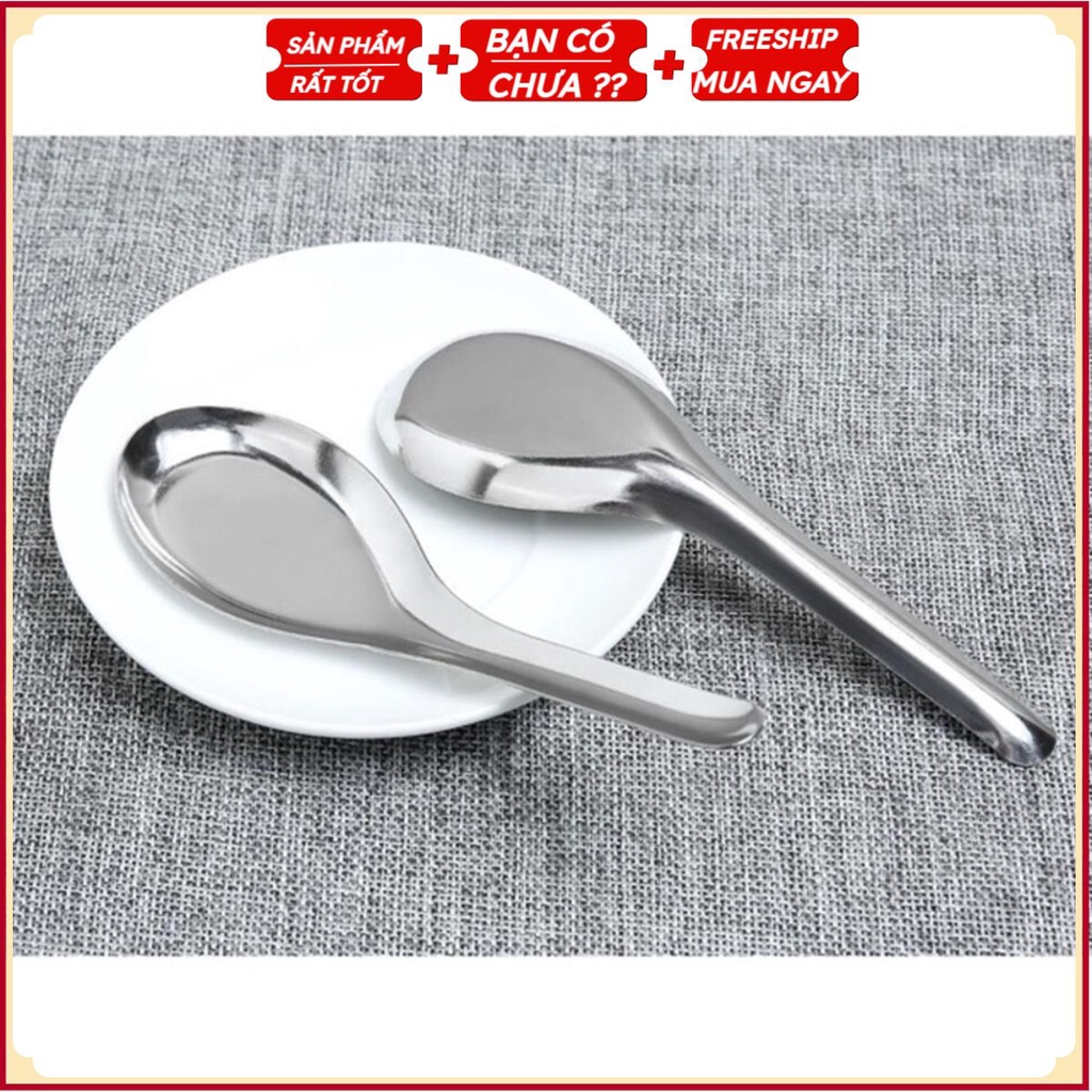 Thìa Phở Muỗng Ăn Cơm Bằng Inox Cao Cấp (Hàng Dày)