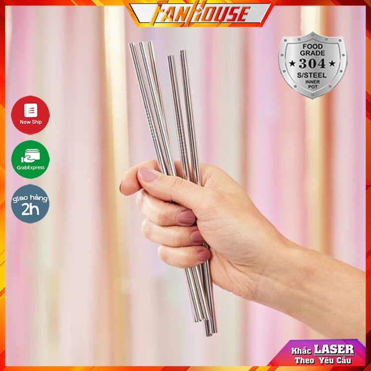 Bộ Ống Hút Cao Cấp Bảo Vệ Môi Trường,Tặng Que Rửa Bên Trong Sạch 100%, Ống Hút Inox 304 an toàn, Bền Trọn Đời