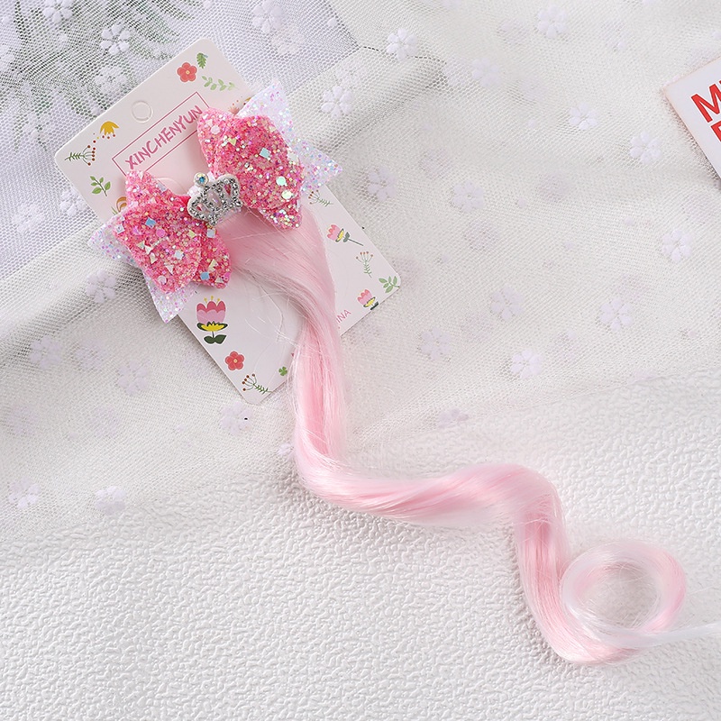 Phụ Kiện Tóc Giả Cho Bé | Kẹp Tóc Nơ Công Chúa | Kẹp Tóc Vương Miện Lưới