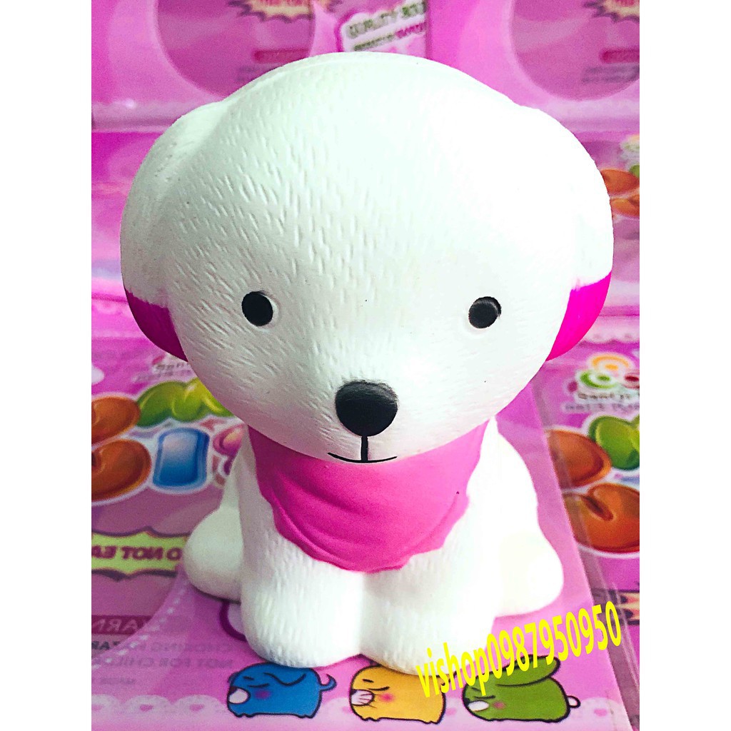 SQUISHY CHÓ CON ĐEO YẾM XANH (thaolinh950)
