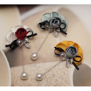 Hoa cài áo hoa lụa handmade SF01.
