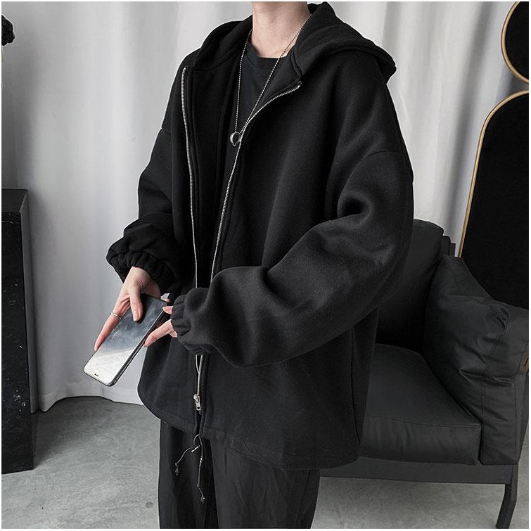 Áo Khoác Thun Nỉ Dây Kéo  Unisex  Form Rộng Nhiều Size Nhiều Màu