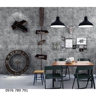 Giấy Dán Tường Giả Xi Măng Bê Tông Có Keo Sẵn Cuộn 10m Khổ 45cm HERA