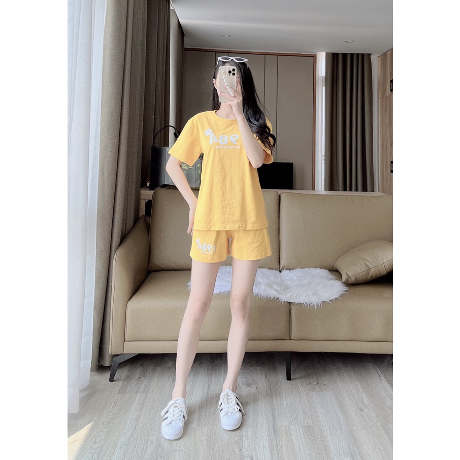 Đồ bộ nữ, set đồ nữ chất vải cotton hàn cao cấp phối áo phông quần đùi thể thao trẻ trung Choose US CS007