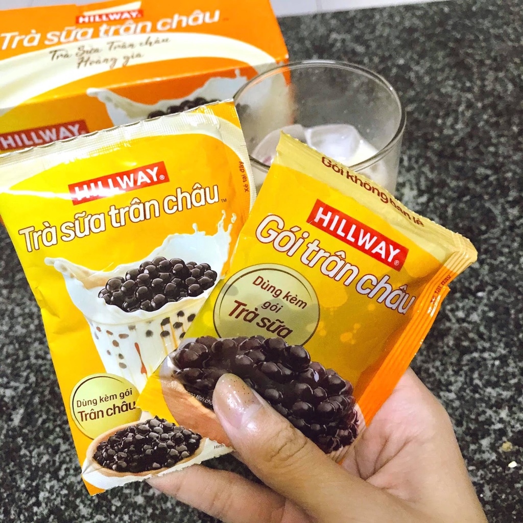 TRÀ SỮA TRÂN CHÂU HILLWAY - hộp (5 gói Trà sữa + 5 gói Trân châu)
