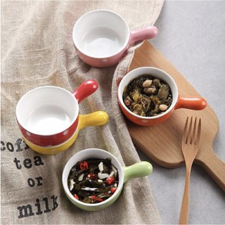 [HOT] Bát ăn dặm chấm bi có tay cầm 100ml