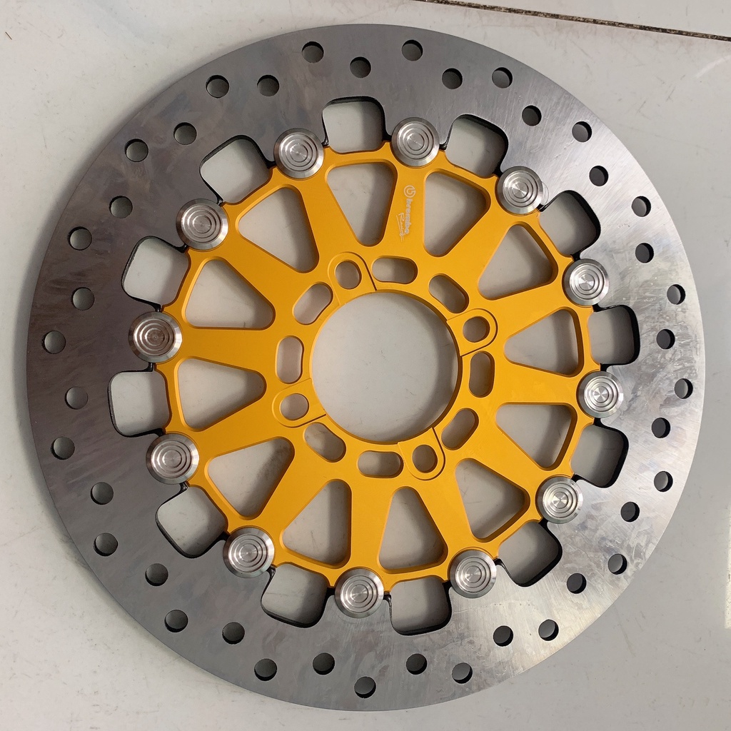 NEW 100% - Đĩa Thắng Trước Brcmbe 4 lỗ size 265mm Khoan INOX 304, Kèm Pát CNC gắn Thông Dụng cho Tất Cả các dòng xe