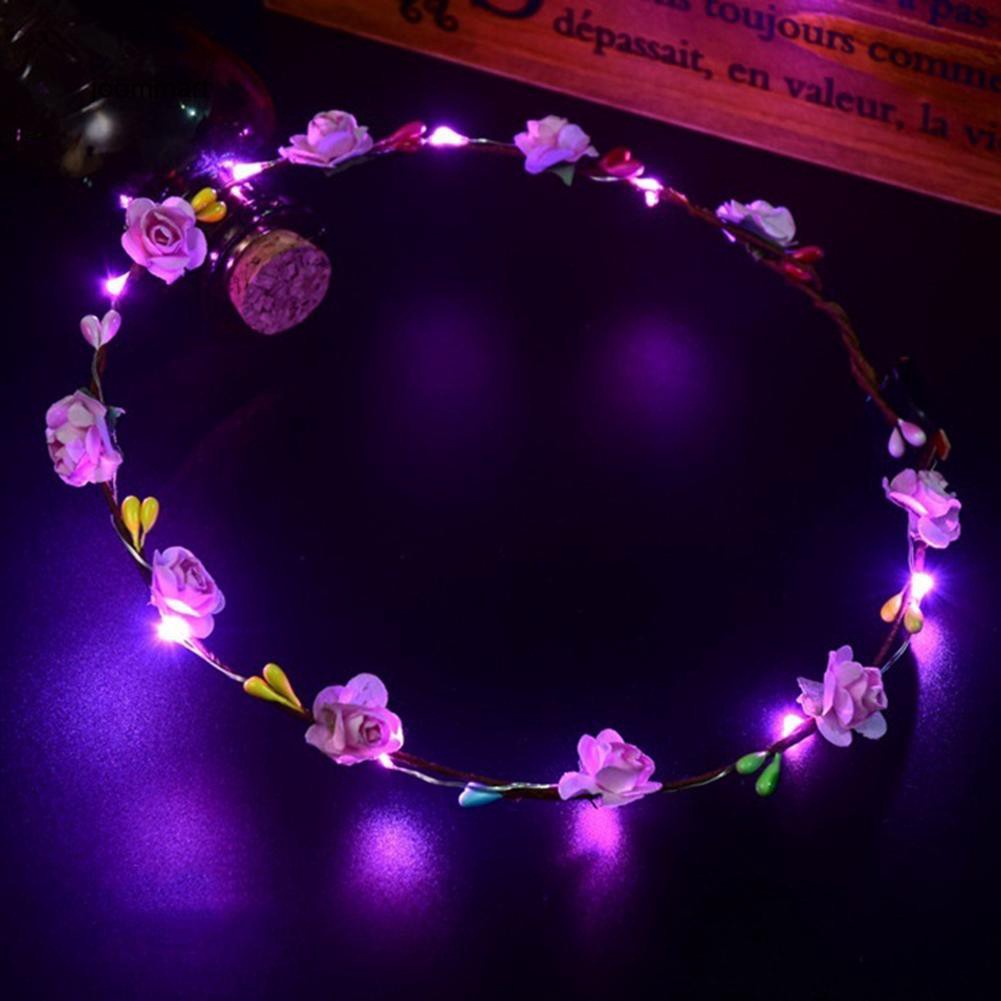 Vòng Hoa Đội Đầu Có Đèn LED Cho Cô Dâu