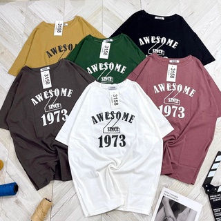 Áo Phông 3158 Nam Nữ, Áo Thun Tay Lỡ Oversize From Rộng Basic Chất Coton AWESOME 1973