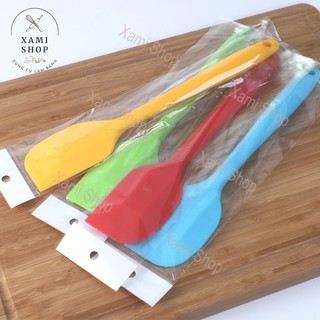 Dụng cụ làm bánh kem spatula phới dẹt silicon cây vét bột phới trộn bột đúc nguyên khối size to xamishop
