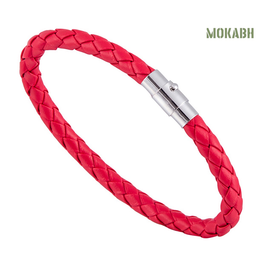 Vòng Tay Bện Dây Da Bện Phối Khóa Thời Trang Cho Nữ