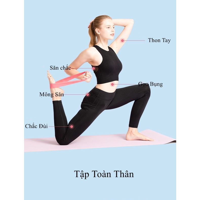 Set 5 Dây kháng lực mini Band Cao Su Đàn Hồi Tập Mông, Chân, Đùi, Gym Tại Nhà theo từng mức độ khác nhau Màu Hồng