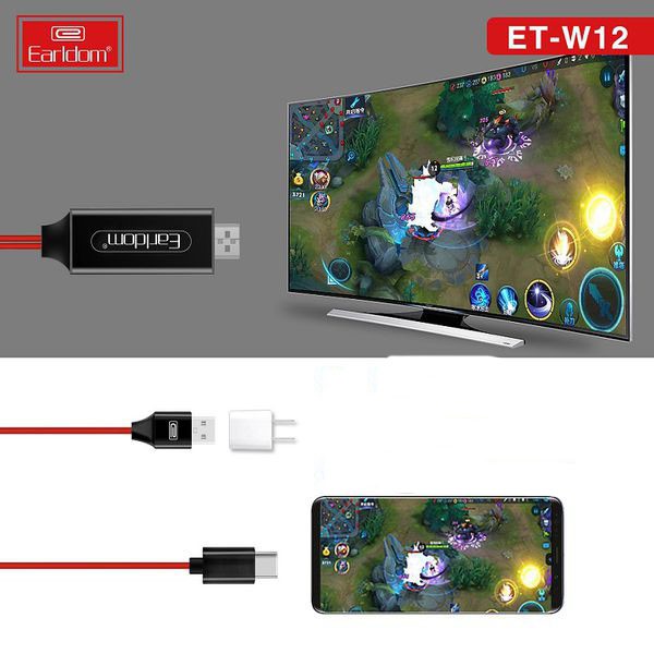 [Mã ELHACE giảm 4% đơn 300K] Cáp HDMI Type C Earldom W12 Hỗ Trợ Độ Phân Giải 4K Siêu Sắc Nét