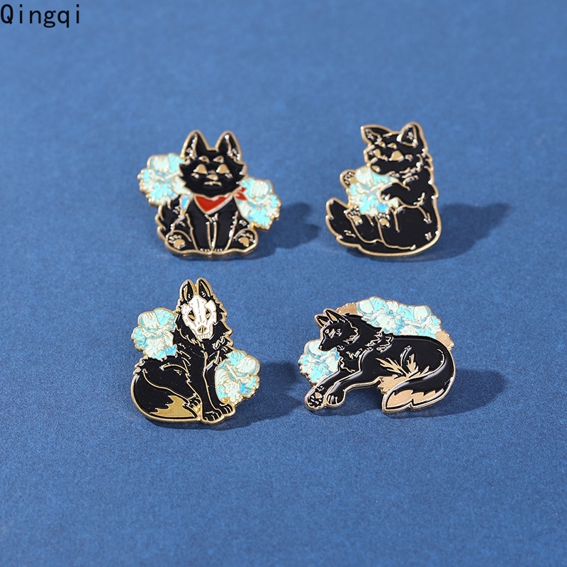 Trâm cài áo MISS ZOE bằng kim loại kiểu chú cáo đen dễ thương