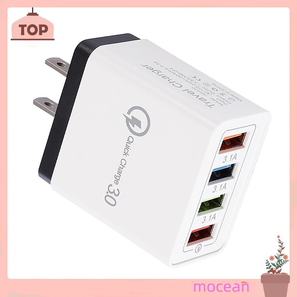 Đồ sạc nhanh 4 cổng USB nhiều màu gắn tường tiện dụng và bền