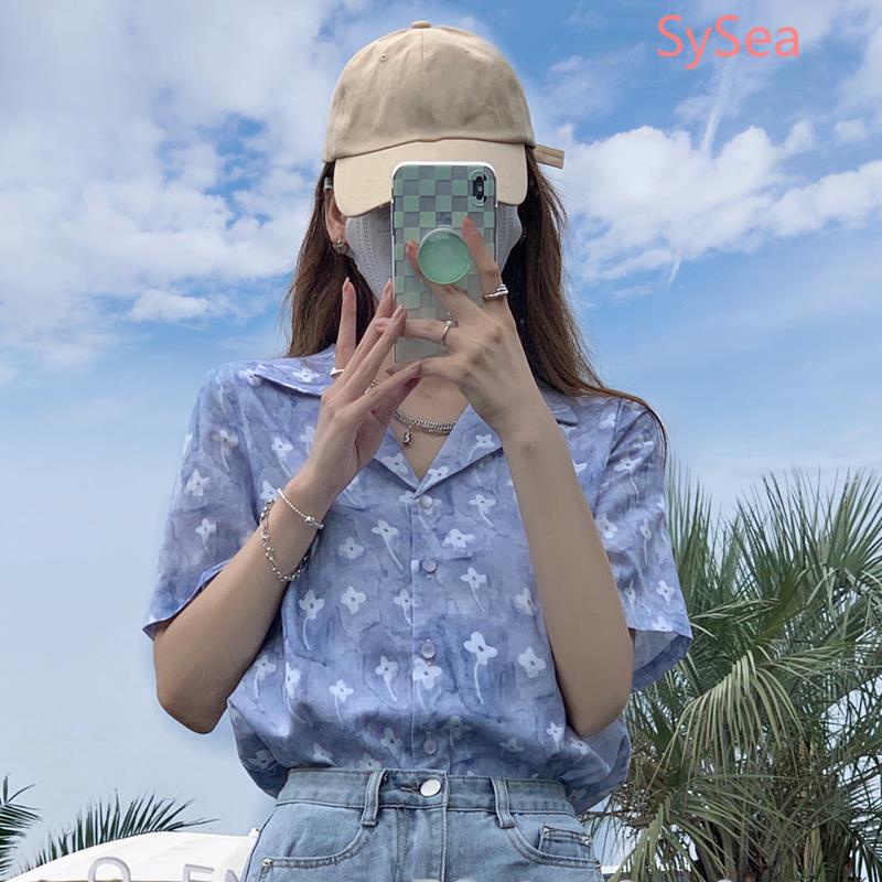 Áo Sơ Mi Ngắn Tay Họa Tiết Hoa Thời Trang Mùa Hè Cho Nữ