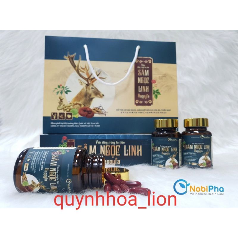 Viên đông trùng hạ thảo Sâm Ngọc Linh Happyfa_ Hỗ trợ ăn ngủ ngon, giảm mệt mỏi do kém ăn, thiếu ngủ