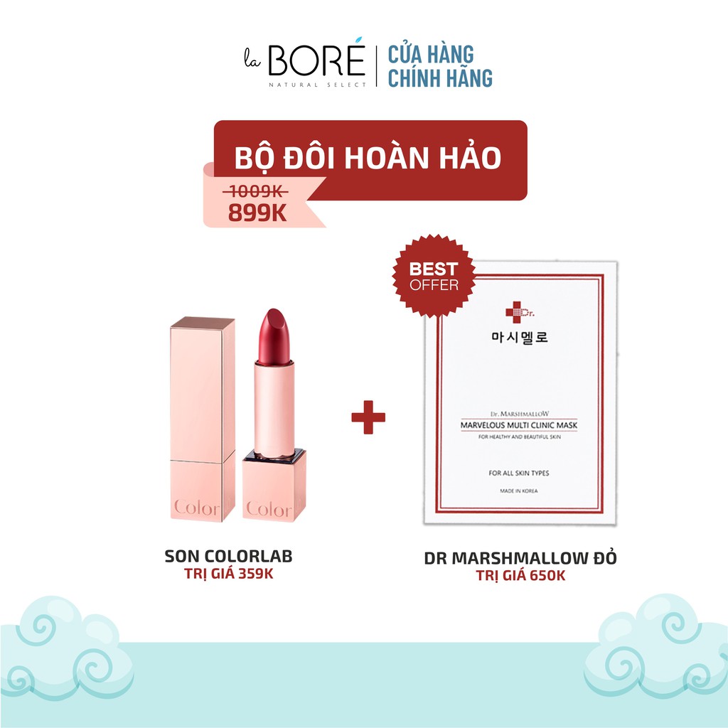 [ Combo Ngày Rạng Rỡ ] 1 Hộp Mặt Nạ Cấp Ẩm Marvelous Multi Clinic Mask + 1 Son Lì Hàn Quốc Colorlab LABORE