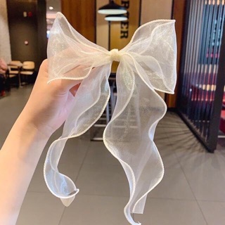 Cột tóc/ kẹp tóc nơ lượn sóng chất voan