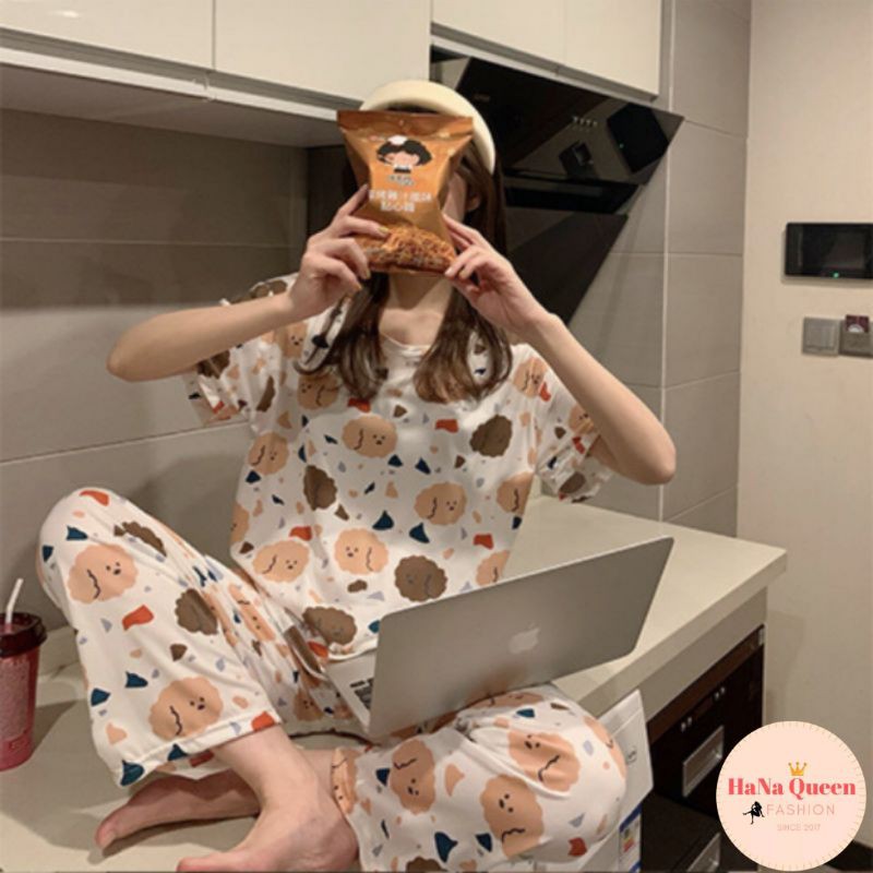[Sẵn Hàng] Bộ đồ nữ pijama mặc nhà kute, thoáng mát, thấm hút mồ hôi cực tốt