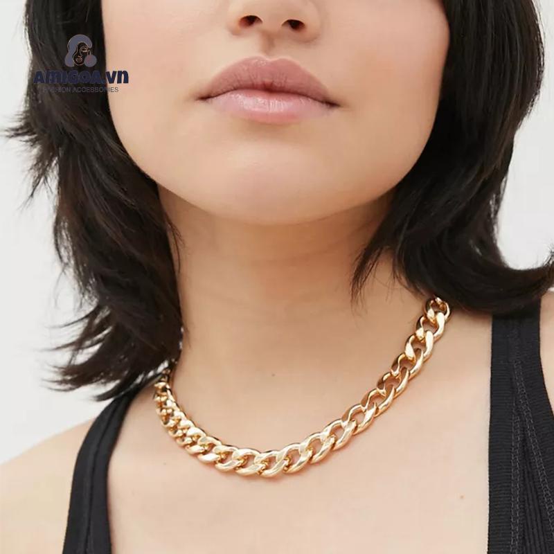 【amigoa.vn】Vòng cổ Sợi Xích Thiết Kế Đơn Giản Cá Tính Dùng Chụp Ảnh Đường Phố
