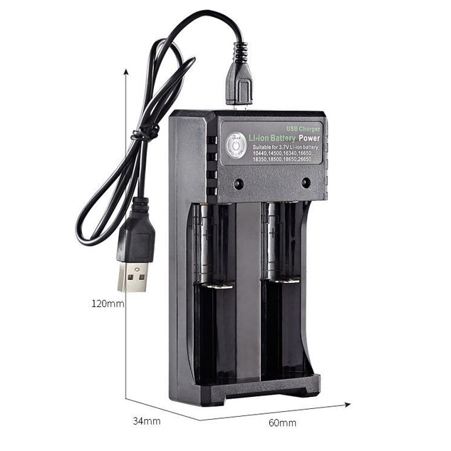 Bộ Sạc Pin Lithium 1 2 / 4 Cổng USB 3.7V 18650 14500 AA 1.5V 18350 16340 Chuyên Dụng