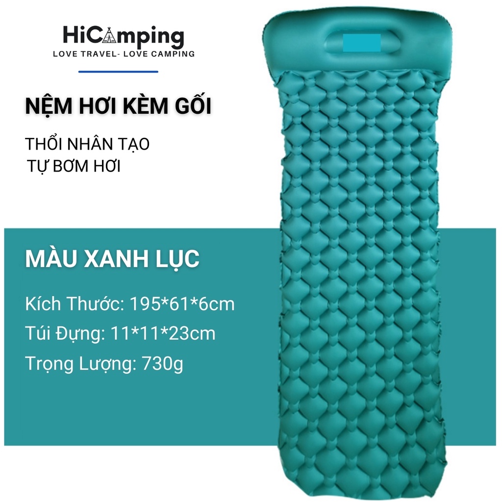 [FREESHIP 20K]Đệm hơi/Nệm hơi kèm gối-  siêu nhẹ, đa năng tiện dụng cho cắm trại/dã ngoại