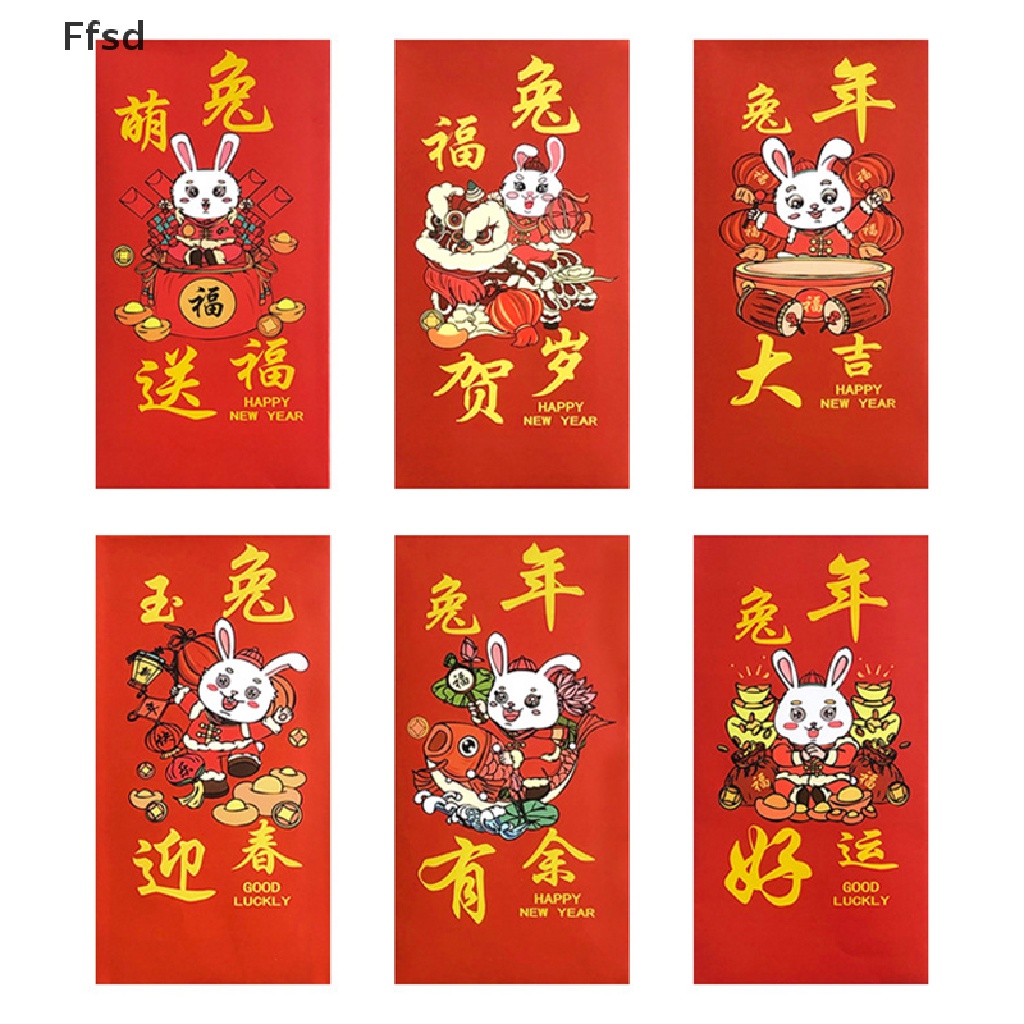 {Ffsd} Set 6 Bao Lì Xì Đỏ Hoạt Hình Sáng Tạo Năm Mới 2023 * Bán Chạy