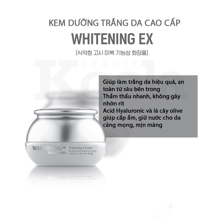 Kem dưỡng trắng da ngày/đêm Bergamo Whitening EX Cream 50 gr