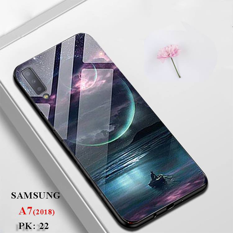 Ốp lưng A7, FREE SHIP Ốp lưng Samsung A7 in hình 3D mặt kính 9H bền đẹp, Aha Case