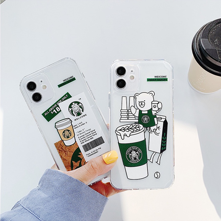 Ốp điện thoại hình gấu nhỏ Starbucks cho iPhone 6/6plus/6s/6splus/7/7plus/8/8plus/X/Xs/Xr/Xsmax/11/12/13 pro/promax | BigBuy360 - bigbuy360.vn