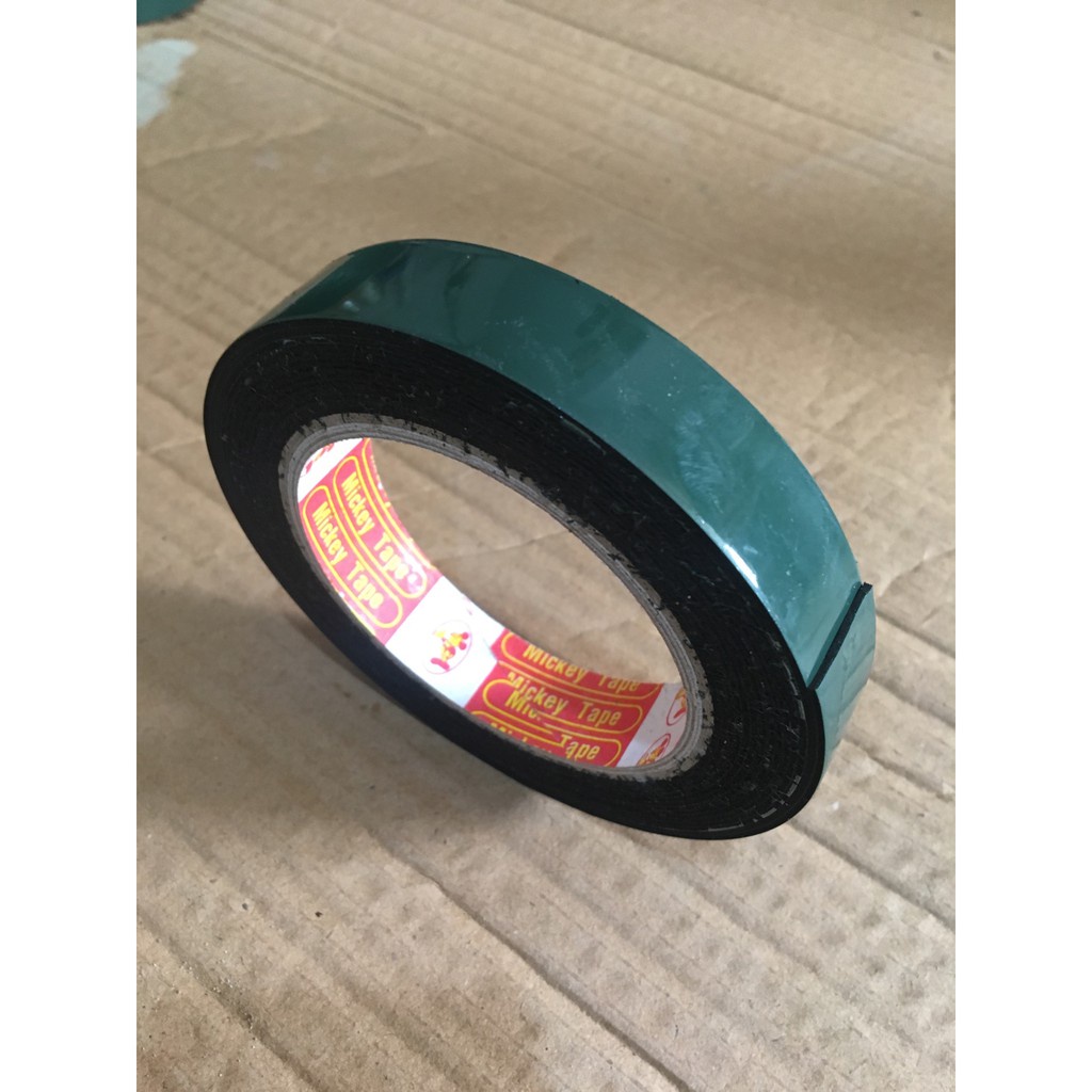 Băng dính xốp xanh 2 mặt loại tốt siêu dính đàn hồi chịu lực kích thước 1.8cmx3m