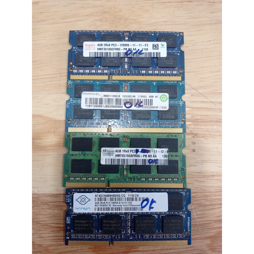 Ram laptop ddr3 1gb - 2gb - 4gb  hàng tháo máy
