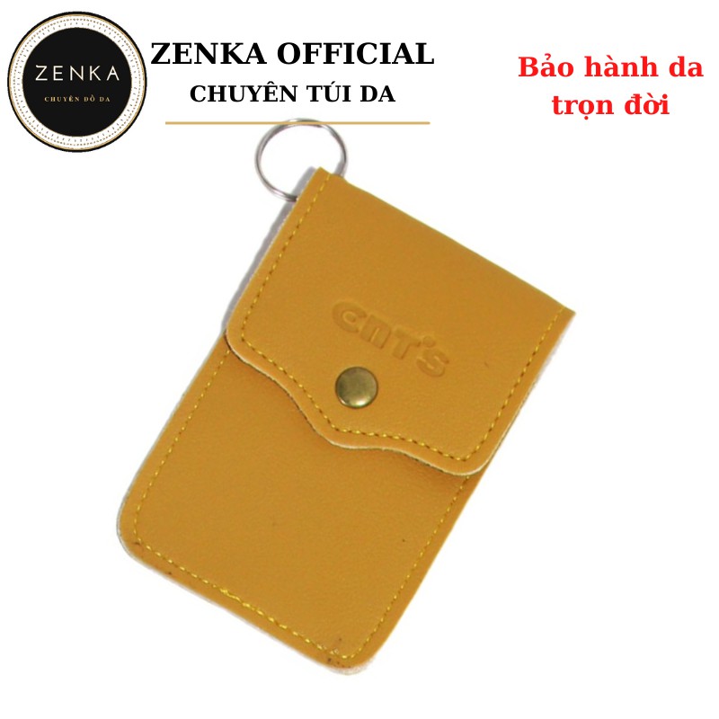 Ví mini đựng thẻ Zenka đựng card thẻ atm đựng tiền lẻ vé xe ví móc khóa bằng da cao cấp rất tiện dụng