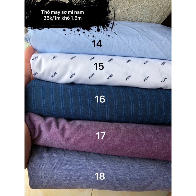 Vải thô cotton may sơ mi nam chất mềm mịn hàng xuất dư siêu đẹp