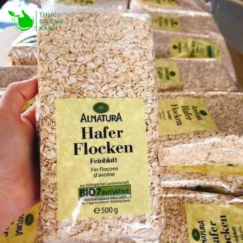 Yến mạch giảm cân Hafer Flocken thương hiệu Alnatura nhập khẩu Đức, ngũ cốc ăn kiêng 500Gr - Thực Dưỡng Xanh