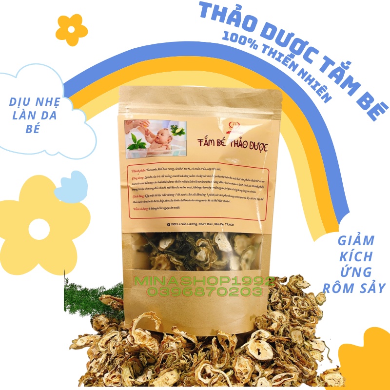 TẮM BÉ THẢO DƯỢC trà xanh kết hợp khổ qua rừng tự nhiên hoàn toàn (dạng lá khô)