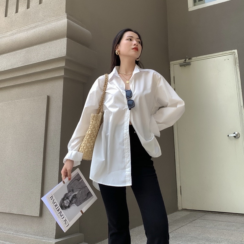 Áo Sơ Mi Trắng Vải Ít Nhăn - Mulles Shirt | HQ3372 | Lana Official